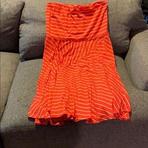 strapless striped dress